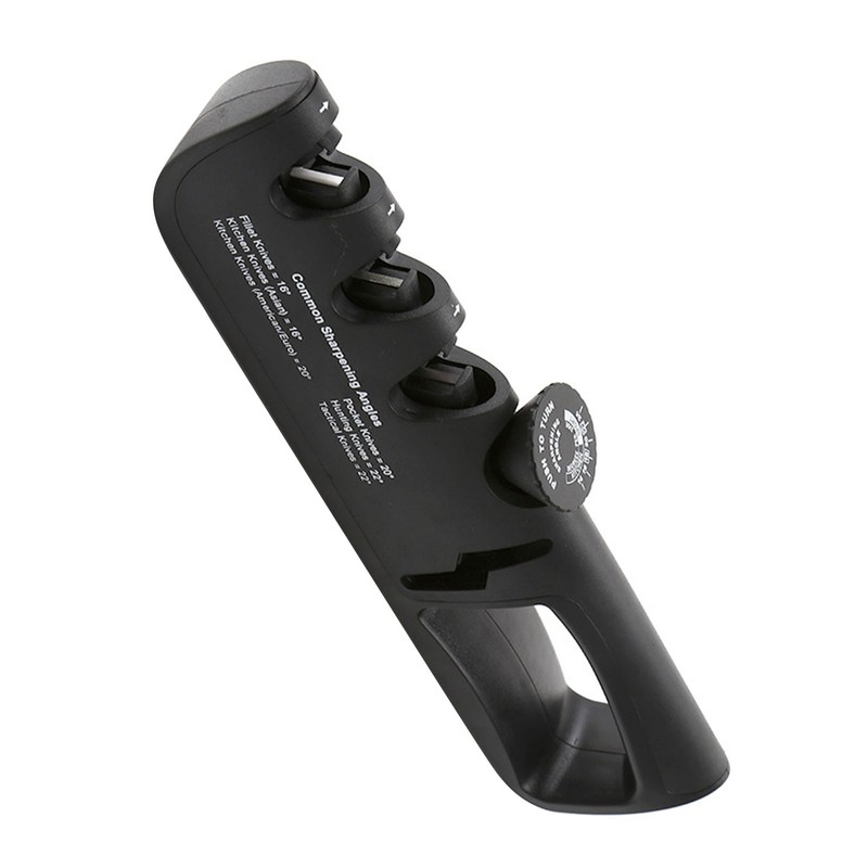 Black 4 Stage Knife Sharpener Adjustable Angle Household Blade Sharpener