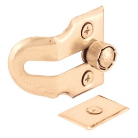 Defender Security U 9939 Wood Window Vent Lock, 1-9/16 inch, Steel, Brass Plated, (2-pack)