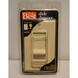 Leviton Single Pole Slide Light Dimmer Switch With Wall Plate Ivory (6621-I)