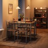 Jojoka Dining Table Set Chairs Home Kitchen Breakfast Wood Top