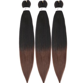 Pre Stretched Braiding hair Ez Braid T30, 3Packs Prestretched Micro Hypoallergenic Braiding Hair Colored Hair Extensions (T30, 3Packs)