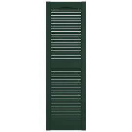 Ekena Millwork LL1S12X02500MG Lifetime Vinyl, Standard Cathedral Top Center Mullion, Open Louver Installation Lok's & Matching Screws Shutter (Per Pair), 12-in. W x 25-in. H, 122-Midnight Green