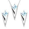 Franki Baker Art Deco Style Sterling Silver Aquamarine Crystal Drop