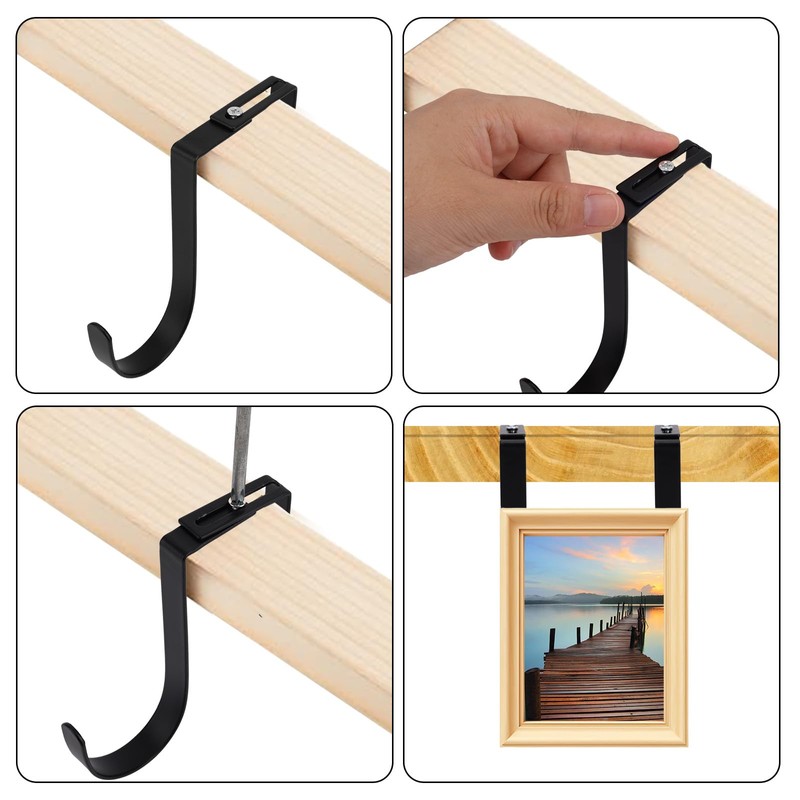 2pcs Over Door Hook, Adjustable Cubicle Hooks Durable Iron Compartment