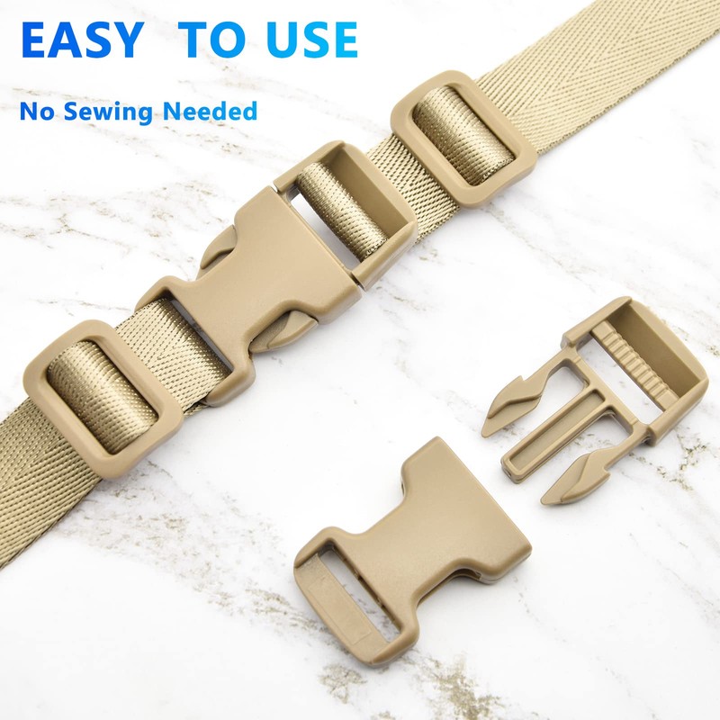 MELORDY 1 inch Buckles Straps Set with 10 Yards Nylon