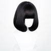 Black Bob Women Men Short Straight Wig with Bangs Heat