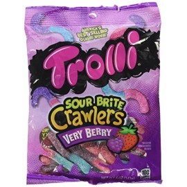Trolli Sour Brite Crawlers, Very Berry Flavor, 5 oz [12-Bags]
