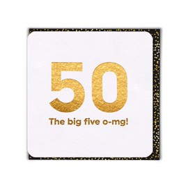 Brainbox Candy - Funny Age 50th Silly Humorous Cheeky Happy Birthday Card - 'Big Five O' - Fithtieth Perfect For Him Her Friend Brother Sister Partner Mum Dad Uncle Aunt