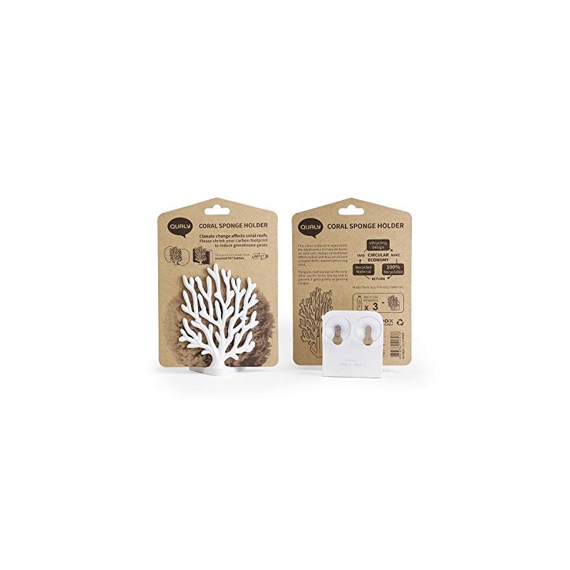 Qualy QL10335-WH Coral Shaped Sponge Holder - White - 8.25