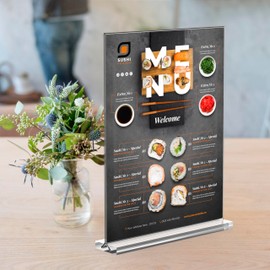 JDEA Acrylic Sign Holder Desktop Display Holder for Homes Restaurants Offices Shops (6 Pack 8.5x11 Clear)