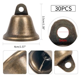 30PCS vintage bronze bells,bells for crafts, small jingle bell