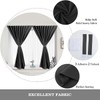 Muamar Velcro Blackout Curtains for Bedroom 2 Panels with Tiebacks(Black,