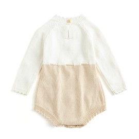 Simplee kids Knit Baby Girls Rompers Long Sleeve Pompoms Infant Toddler Jumpsuit for Spring Fall Winter