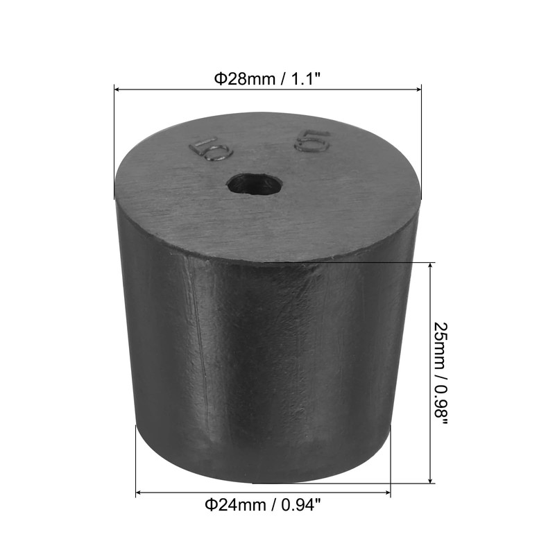 sourcing map Rubber Tapered Plug 24mm to 28mm Solid Test