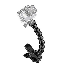 MaxLLTo Jaws Flex Clamp Mount + Adjustable Neck for Gopro Hero 5 6 4 Accessories, Session, 3+, 3, 2, 1 & Sport Video Cameras