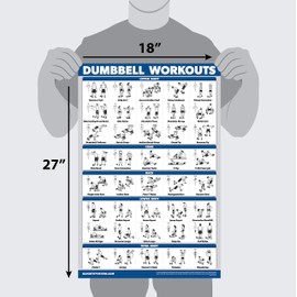 18 Pack - Exercise Poster Set: Dumbbell, Suspension, Kettlebell, Resistance Bands, Stretching, Bodyweight, Barbell, Battle Rope, Yoga, Exercise Ball, Muscular and More (LAMINATED, 18" x 27")