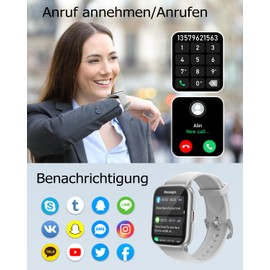 RUIMEN Smartwatch with Phone Function, Smartwatch for Men and Women, HD Touch Screen, Fitness Watch with SpO2 Monitoring, Heart Rate Monitor, Sleep Monitor, Pedometer Watch, Multi Training Modes for