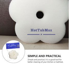 HotTubMax Oil Absorbing Sponge Scum Absorber for Hot Tub, Swimming Pool and Spa, (Individually Packed) - Pack of 12 (12, White Flower)