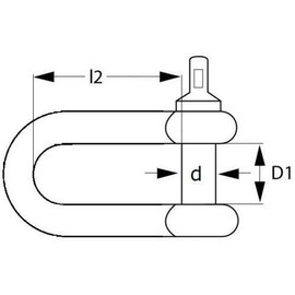 10 x Shackles Straight Black Galvanised 8 mm Round Shackle (909442)