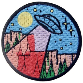 UFO in The Wild Explore Outdoor Patch Embroidered Applique Iron On Sew On Emblem