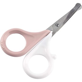 BÉABA, Nail Scissors for Babies and Children, Nail Care and Manicure, Rounded Ends - Pink