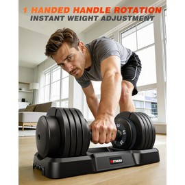 Rendpas Adjustable Dumbbells Set of 2, Square Weight Dumbbell Set, 5 in 1 Free Dumbbell Set with Anti-Slip Texture Handle, Weight Set For Home Gym Suit both Men and Women(2X25LB Square）