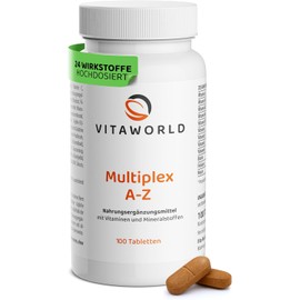 Vitaworld Multivitamin A-Z – Multivitamin Tablets High Dose with 24 Vitamins & Minerals (100 Tablets) – Ideal Vitamin Complex for Daily Basic Care – No Additives, Laboratory Tested