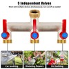 3 Way Brass Garden Hose Splitter, 3/4" Hose Splitter 3
