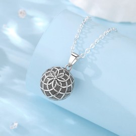 EUDORA Harmony Ball Angel Caller Pregnancy Women Necklace Life Flower Vintage Pendant Wishing Chime Ball Bola Necklace for Future Mama Fashion Jewellry Original Gift for Women, 30inch + 45inch