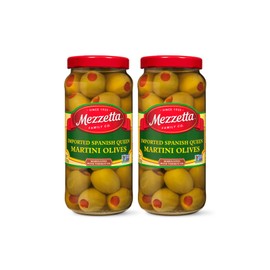 Mezzetta Imported Spanish Queen Martini Olives | Non-GMO, Gluten Free, Keto | 10 Ounce Drained Weight Jar (Pack of 2)