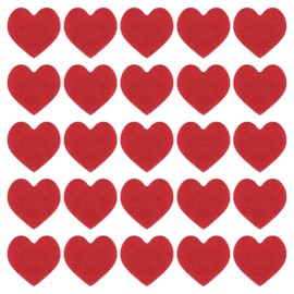 MECCANIXITY Felt Heart Shape Heart Pom Pom Valentine's Day Hearts Craft 1Inch x 1Inch for Home Decor Party Crafting Art, Red, Pack of 100