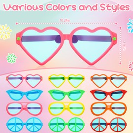 Saysurey 12 Pcs Jumbo Sunglasses Giant Clown Funny Props Novelty Sunglasses Fun Shutter Shades for Costume Cosplay(Cool)