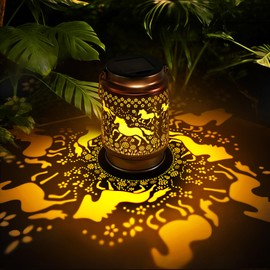 Horse Solar Lanterns Outdoor Lights, Birthday Gifts for Women Mom Grandma, Horse Garden Decor, Hanging Solar Lights Outside Decorative, Solar Powered Lanterns for Yard Patio Path Backyard Porch Decor