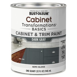 Rust-Oleum 372010 Transformations Basics Cabinet & Trim Paint, Quart, Dark Gray 32 Fl Oz (Pack of 1)