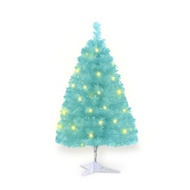 Mini Christmas Tree, 24"/60cm Small Tabletop Artificial Pine Xmas Tree with String Light, Ideal for Home, Office, Xmas Party Décor