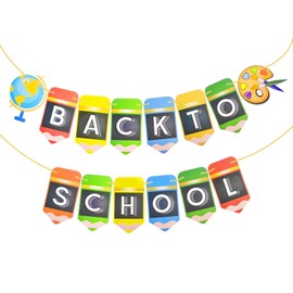 1 Set Back to School Banners Decorations, 2 Strings 10 Feet Vibrant Welcome Sign for Classroom Door Wall and Teacher Appreciation Party Supplies, Fall Semester Decoration