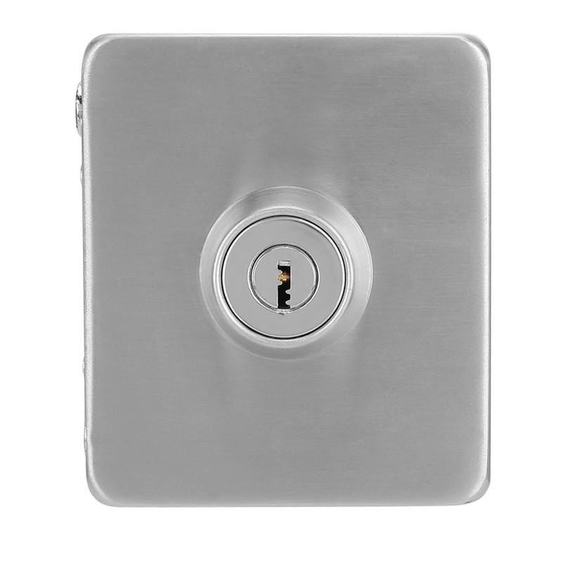 Square Single Glass Door Lock Latch Stainless Iron Office Security