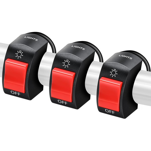3 Pieces Motorcycle Headlight Switch Handlebar Toggle Switch 7/8 Inch