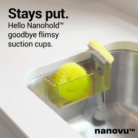 Nanohold Kitchen Sink Caddy with Strong Hold and Easy Install - Kitchen Sink Organizer with Drainage Holes - Soap Sponge, Dishwashing Tools and Dish Brush Holder - Home Accessories by Nanovu