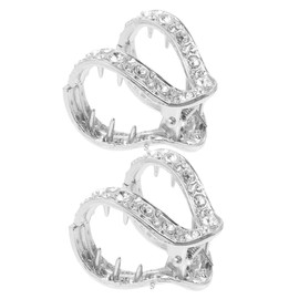 Beaupretty 2pcs Ponytail Holder Hair Claw Clips Crystal Rhinestone Claw Hair Clips Metal Claw Clips for Thick Thin Hair