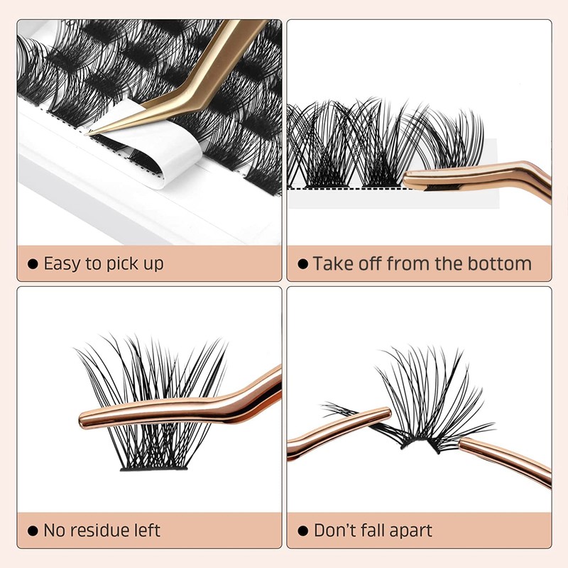 Lash Clusters DIY Eyelash Extensions 144 Pcs Cluster Eyelash Extensions