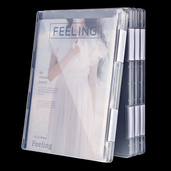 Gersoniel 4 Pcs A4 File Box Clear Portable Project Case
