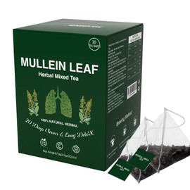 Mullein Leaf Tea,Organic Kidney Cleanse Herbal Mullein Leaf Tea For Lungs Cleanse And Respiratory Support,Mullein Leaf Tea Bags For Men Women,Caffeine Free, 20 Tea Bags (1Box(20pcs))