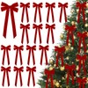 JOICEE 15Pcs Red Velvet Bows, 5in x 12in Christmas Tree