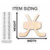 Unfinished Wood Hockey Sticks Pair with Puck Silhouette Craft up