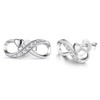 Infinity Earrings 925 Sterling Silver Studs Forever Love Accent Fashion
