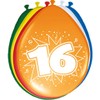 8 Balloons 16th Colorful birthday