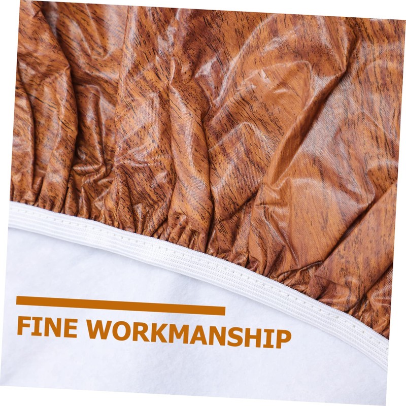 Ciieeo Buffet Tablecloth with Elastic Edges Wood Grain Design Table