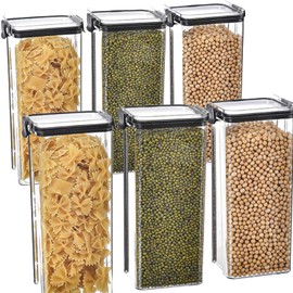 Recipientes Herméticos para Almacenar, Contenedores para Alimentos de PET, Para organizacion y almacenamiento, para Microondas, Congelador,...        