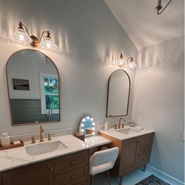 XIEDUN Bathroom Vanity Lights Over Mirror Vintage Bathroom Light Fixtures 2 Light Brass Vanity Lights for Bathroom Bathroom Vanity Lighting Fixtures